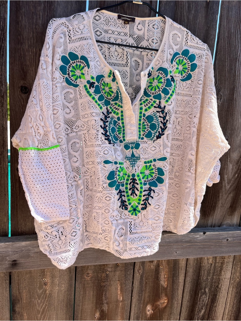 Anthropologie Vineet Bahl Embroidered Lace Top